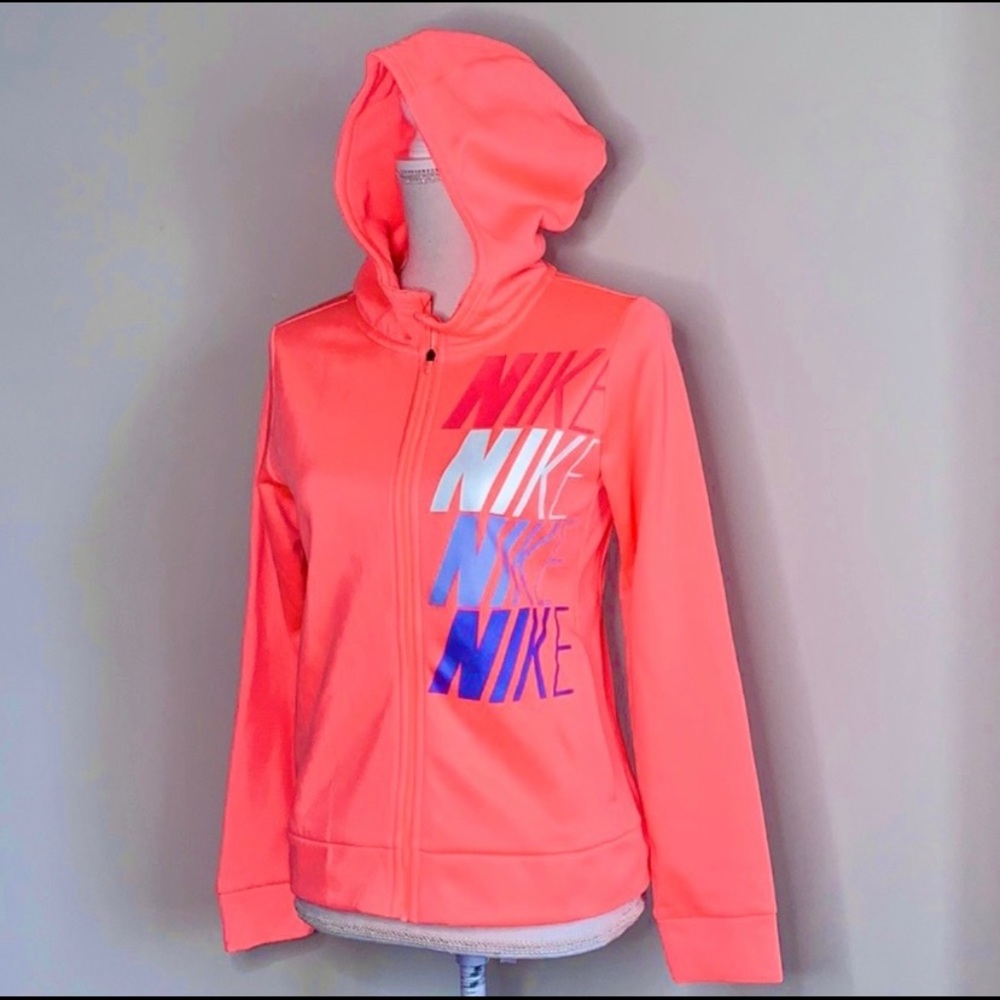 Neon Nike Dri Fit Zip Up Hoodie